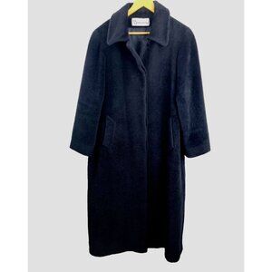 Donovan's Vintage Baby Llama Black Full Length Dress Coat Women's Size 12